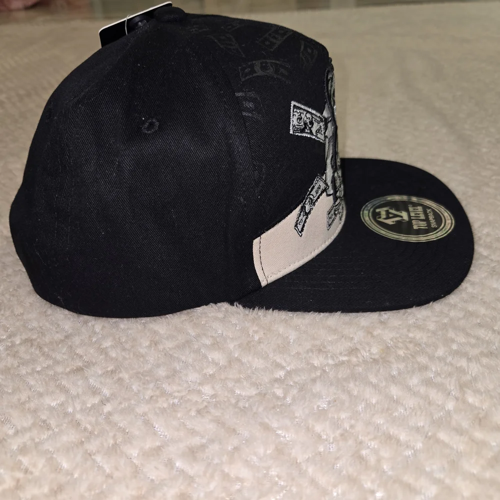 Top Level Snapback Hat/Cap Black.. Self Made Money Bear One Size